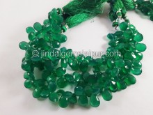 Green Onyx Faceted Pear Beads
